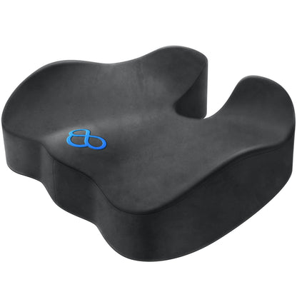 BlissTrends Seat Cushion,Thick Memory Foam Cushions for Office Chair, Car Seat, Airplane, Relieving Pressure Tailbone Sciatica Back Pain for Long Sitting Office Workers, Car Drivers 4.7in Thick Black