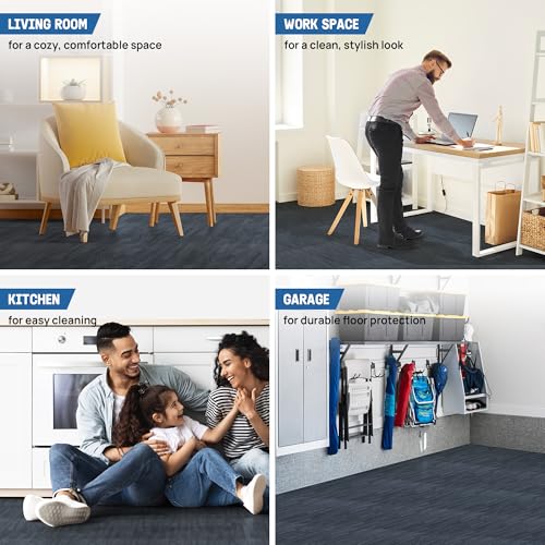 Yes4All EVA Interlocking Mats, Puzzle Floor Tiles, Foam Floor Padding with Border for Furniture, Home Space, Living Room, Garage 48 SQFT