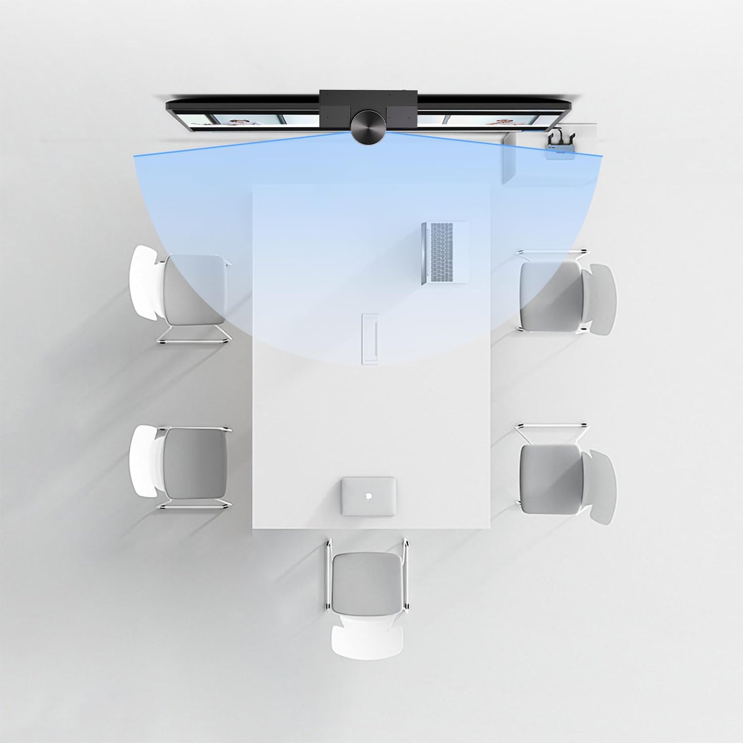 Panoramic 180° Video Camera, Immersive Video Conference Experience, both Overall and Speakers’ Close-up view, 1080P Webcam for Huddle Room and Homebased Office, Plug and Play with Micro SD Card Slot