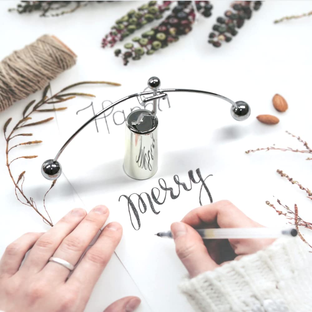 Sunnytech Mini Steel Balance Toy Weightlifter Kinetic Art Balance Toy Balancing Decompressive Science Psychology Home Offic Decor Desk Decor Toy WJ064