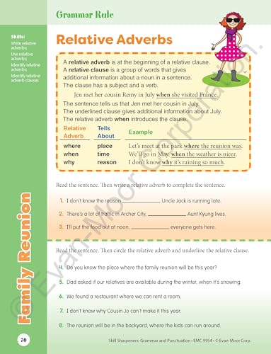 Evan-Moor Skill Sharpeners Grammar and Punctuation Workbook, Grade 4, Nouns, Verbs, Sentence Structure, Subject, Predicate, Language Handbook, Real-World Practice, Fun Activities, Homeschool, Practice