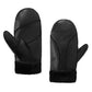 MGGMOKAY Women Leather Mittens Shearling Sheepskin Fur Lined Winter Mitten Gloves