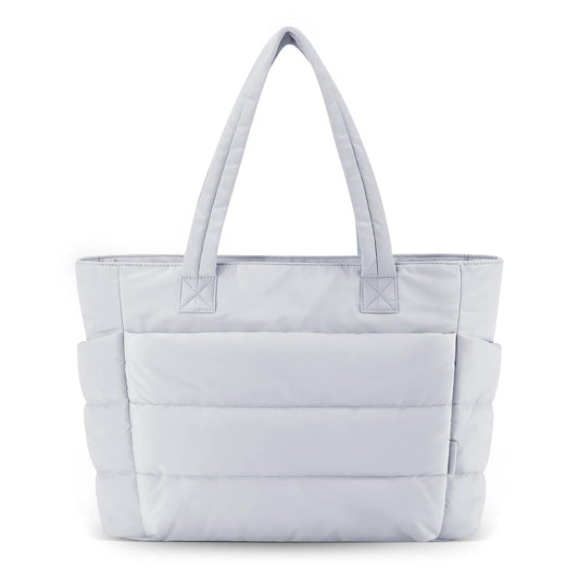 keppesring Tote Bag for Women,single shoulder handbag,with partition and zipper ladies handbag，suitable for travel,work Sport(Light Grey)