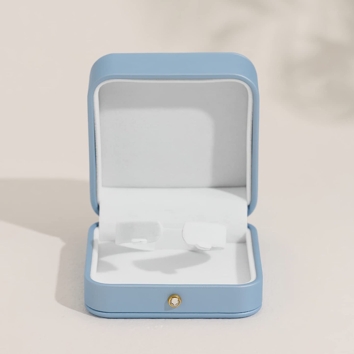 Oirlv Elegant Sky Blue Bracelet Gift Box Leather Bangle Box for Jewelry Gift White Velvet Interior Bangle Bracelet Storage