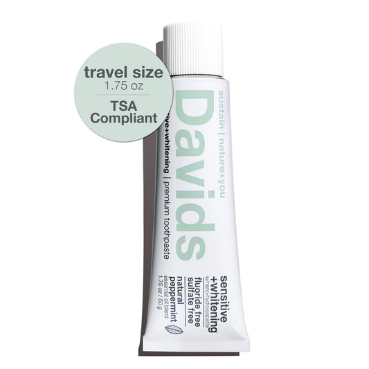 Davids Hydroxi Fluoride Free Nano Hydroxyapatite Toothpaste for Remineralizing Enamel & Sensitive Relief, Whitening, Antiplaque, SLS Free, Natural Peppermint, 4 oz, Made in USA