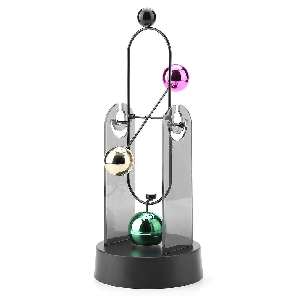 ZJchao Perpetual Motion Machine, Electronic Swinging Model, Art Craft Decoration Perpetual Motion Swing Balance Balls Office Desk Science Ornament Home Decor Gift(No Batteries Included)