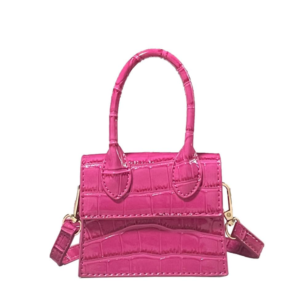 Cute Purse Mini Crossbody Bags for Women Top Handle Clutch Handbag (Pink)