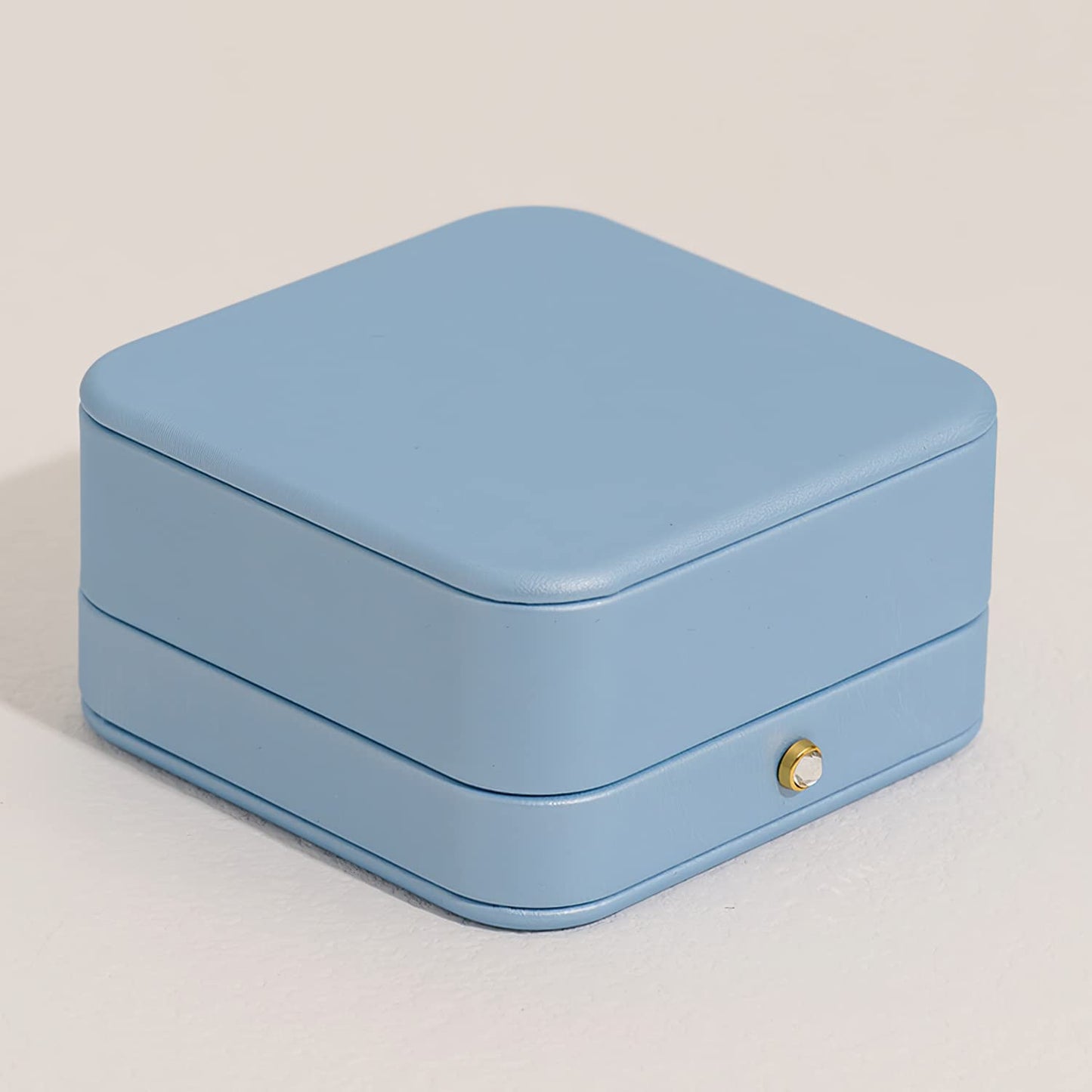 Oirlv Elegant Sky Blue Bracelet Gift Box Leather Bangle Box for Jewelry Gift White Velvet Interior Bangle Bracelet Storage