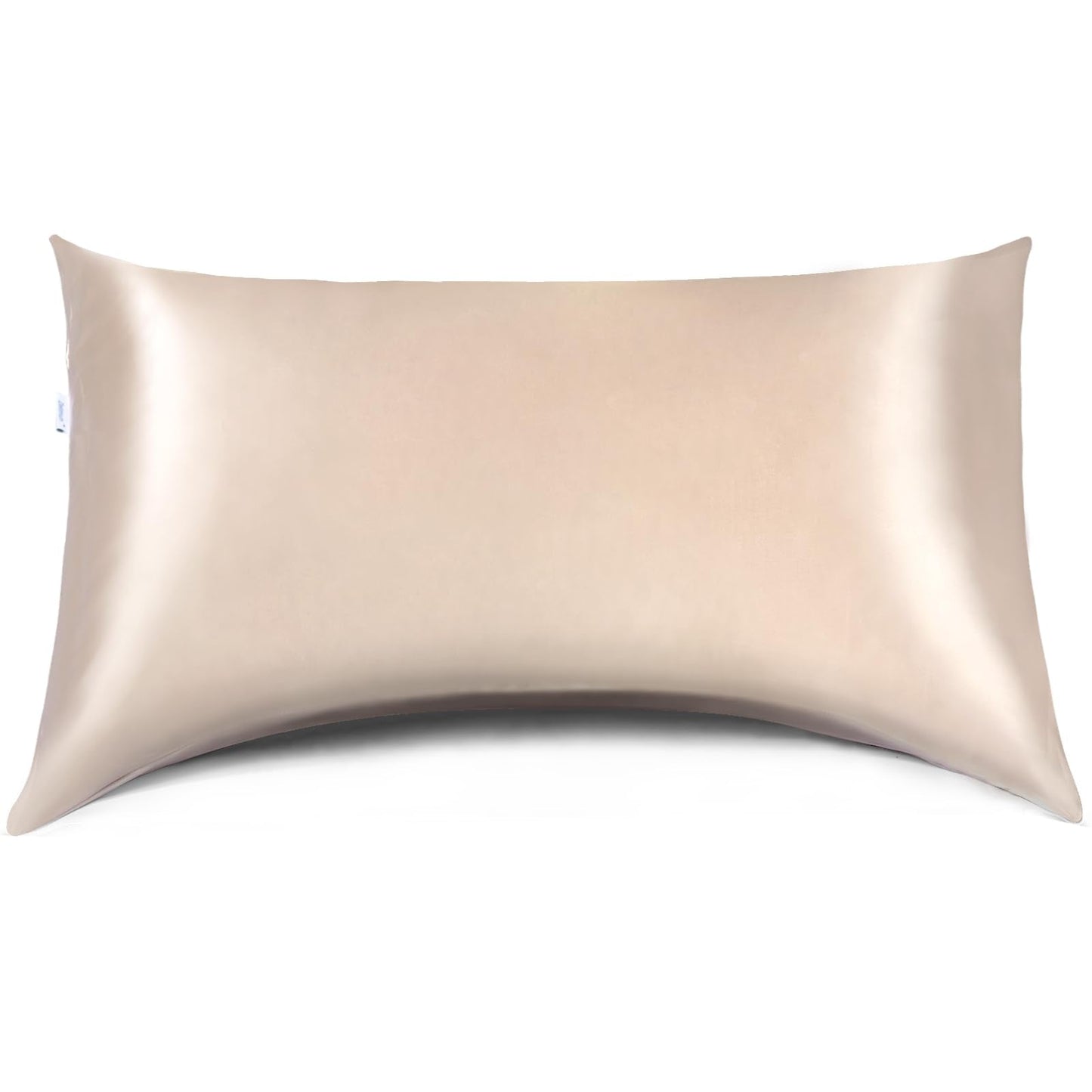 Curved Pillow Case, Side Sleeper Pillowcase, Champange Satin Pillowcase Cover with Zipper, Breathable and Soft, Queen Size 20 x 30 Inches