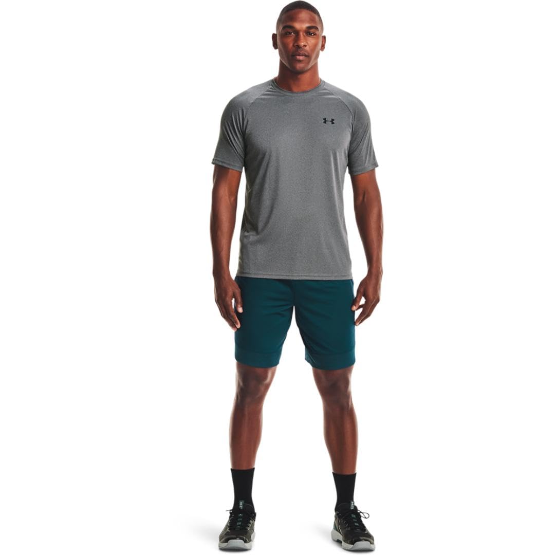 Under Armour Men's Velocity 2.0 Short Sleeve T Shirt, (012) Pitch Gray Light Heather / / Black, Medium