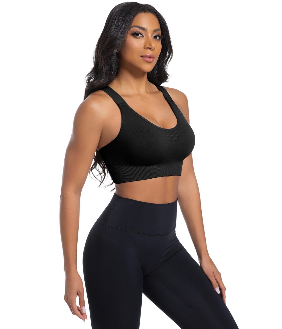 Sports Bras for Women 3 Pack High Impact Racerback Padded Adjustable Padded Sports Bra Pack Workout Bras for Women for Yoga Running Athletic Gym Fitness