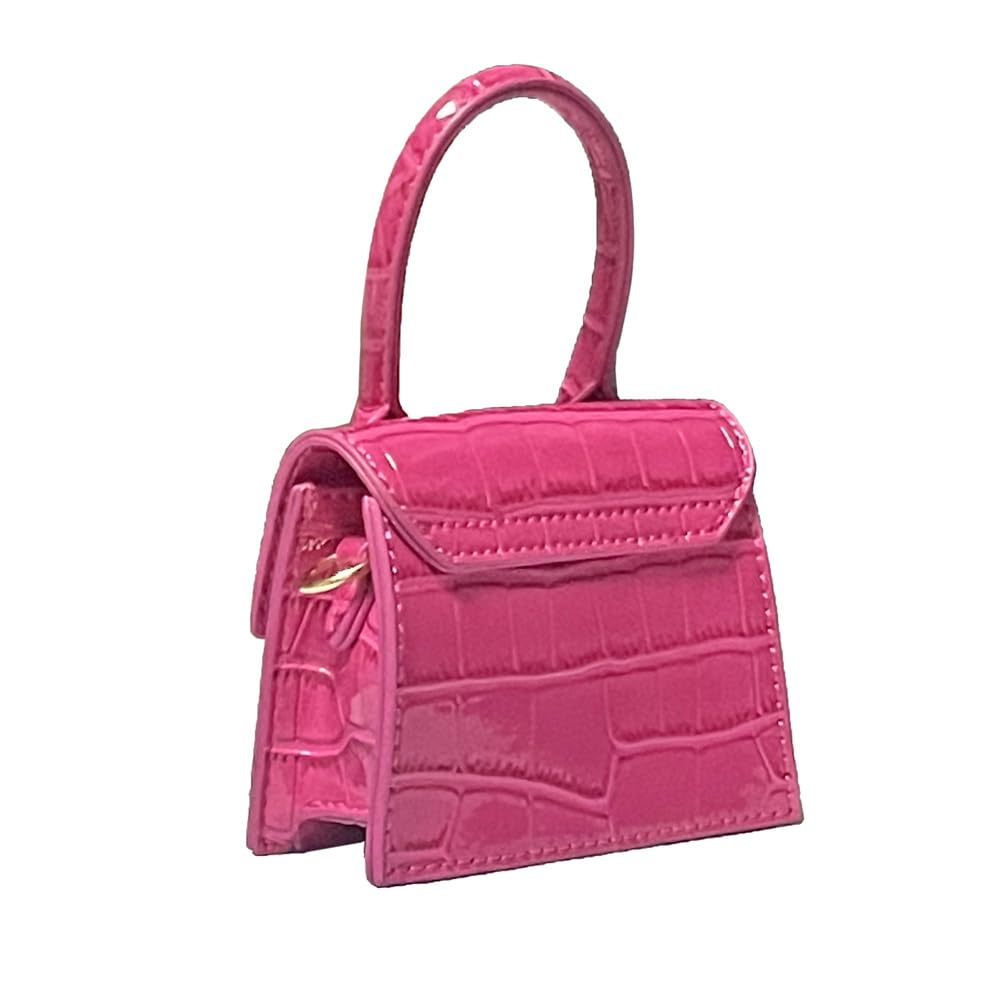 Cute Purse Mini Crossbody Bags for Women Top Handle Clutch Handbag (Pink)