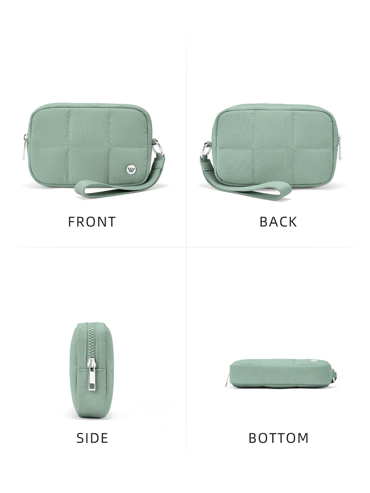 WESTBRONCO Puffer Wristlet Wallets for Women RFID Nylon Wallet with Zipper Quilted Purse for Travel Passport Credit Card Holder Phone