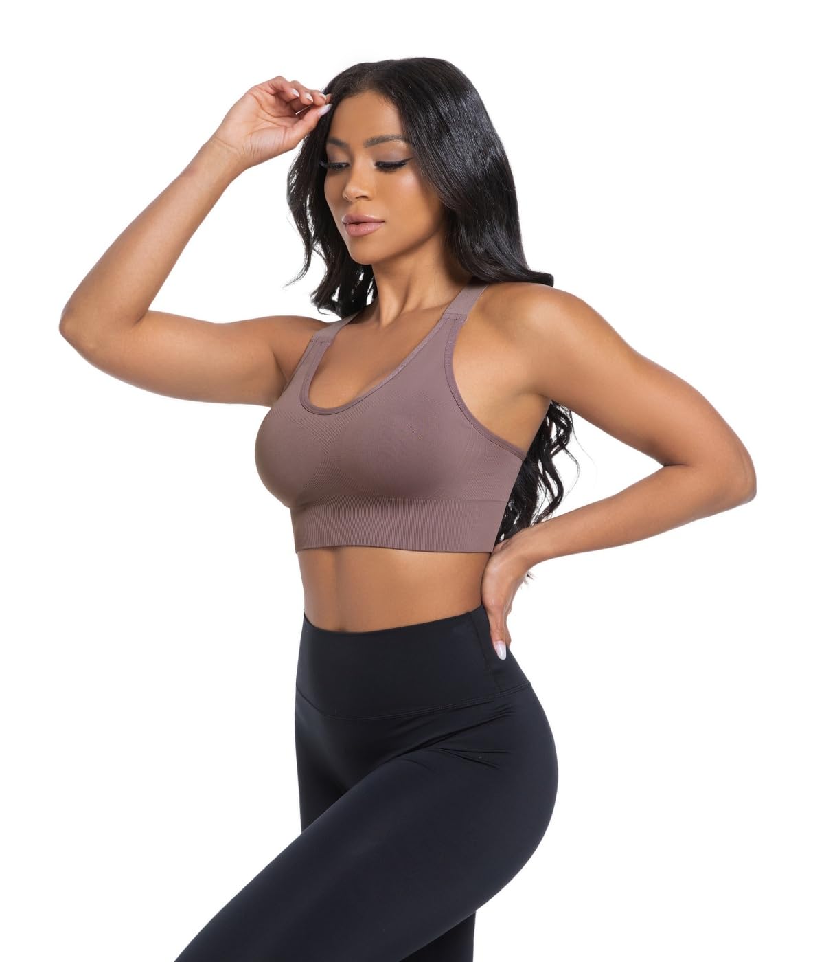 Sports Bras for Women 3 Pack High Impact Racerback Padded Adjustable Padded Sports Bra Pack Workout Bras for Women for Yoga Running Athletic Gym Fitness