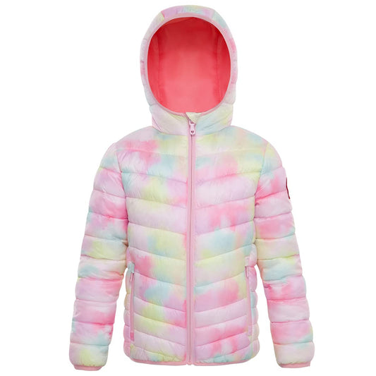 Rokka&Rolla Girls' Reversible Lightweight Puffer Jacket Hooded Water-Resistant Winter Coat