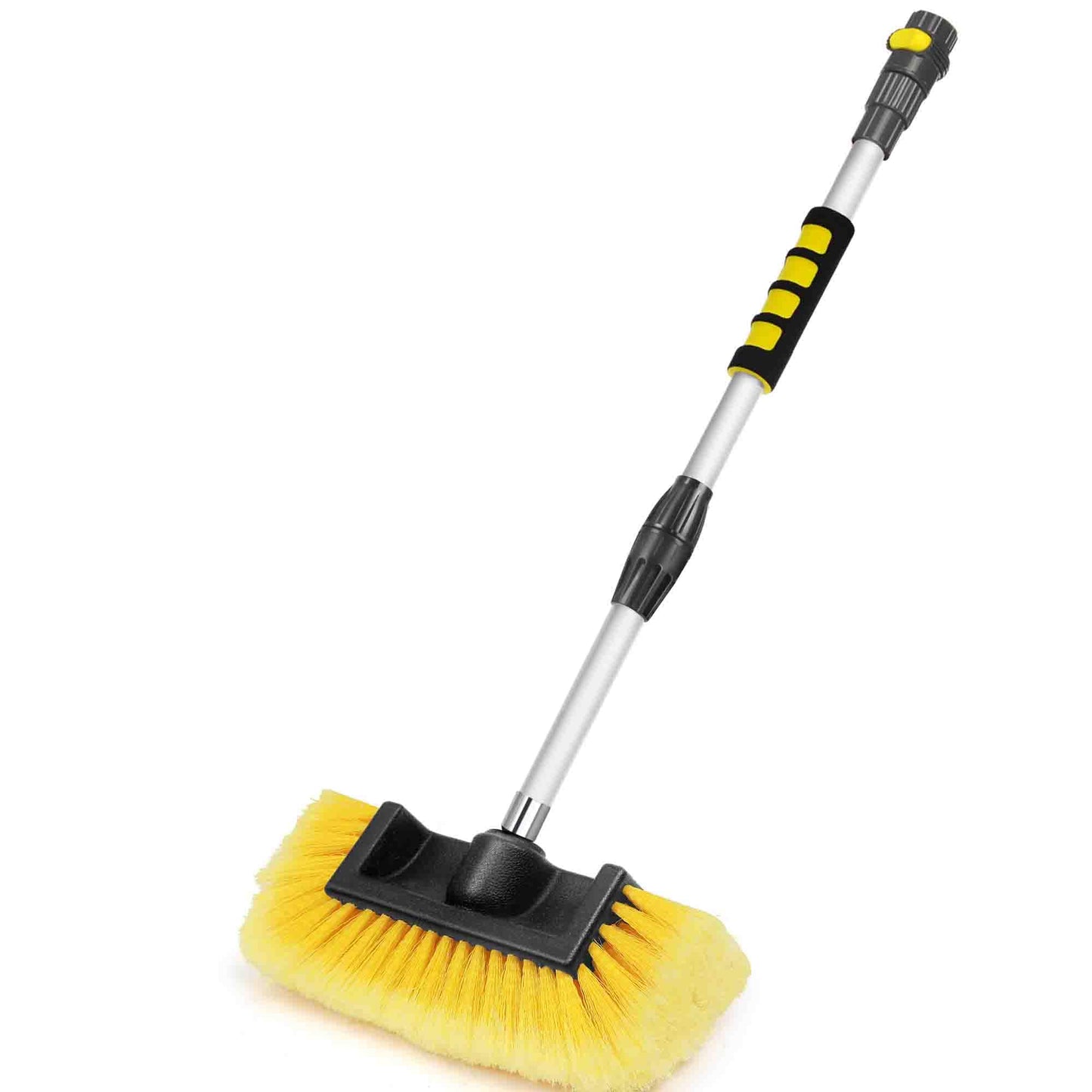 Anyyion 49 Inch Car Wash Brush with 10 Inch Soft Bristle, On/Off Switch for Car Truck Boat Washing Brush, Perfect for Cleaning House Siding, Auto Cars, Trucks, SUV, RV, Floors and More!