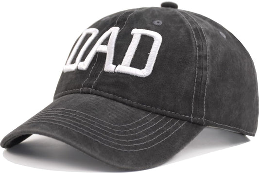 AOSMI 3D Embroidery DAD Hat (One Size/XXL) Vintage Washed Cotton Baseball Cap Father's Day Birthday Gift Ball Cap Black
