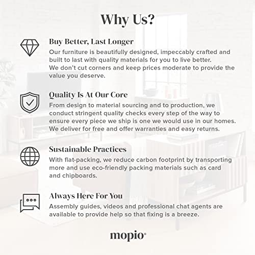 mopio Ensley Coffee Table with Storage, Mid Century Modern, Farmhouse Wood Coffee Table for Living Room Fluted (Oak)