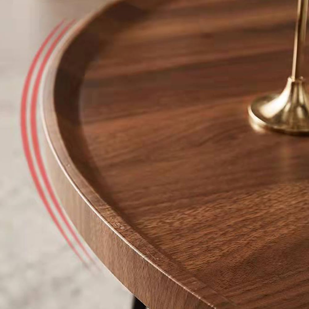 Nesting Coffee Table Set of 2, Round Center Table with Non Slip Feet Side,End Tables with Wood Grain Top for Living Room Office Wood Grain Brown,28 * 18in&20 * 15in