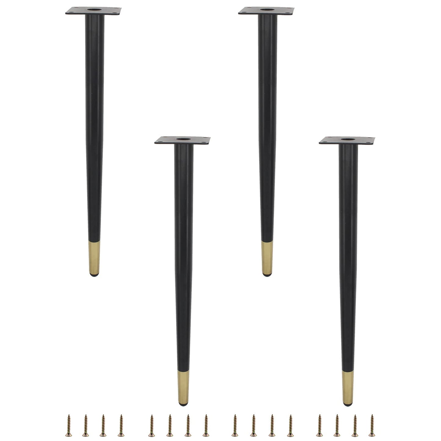 Ulifestar 4 Pack Furniture Legs, Round Tapered Furniture Feet, Heavy Duty Metal Foot for Sofa Cabinet Cupboard Bar Bed Table Chair Couch Ottoman Dresser Desk Home DIY Projects (50cm/20 Height)