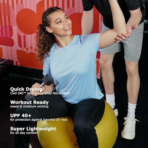 Hanes Women's Cool Dri Performance V-Neck T-Shirt, Moisture-Wicking Short Sleeve Tee, 40+ UPF Protection, 1 Or 5 Pack, Black, Large