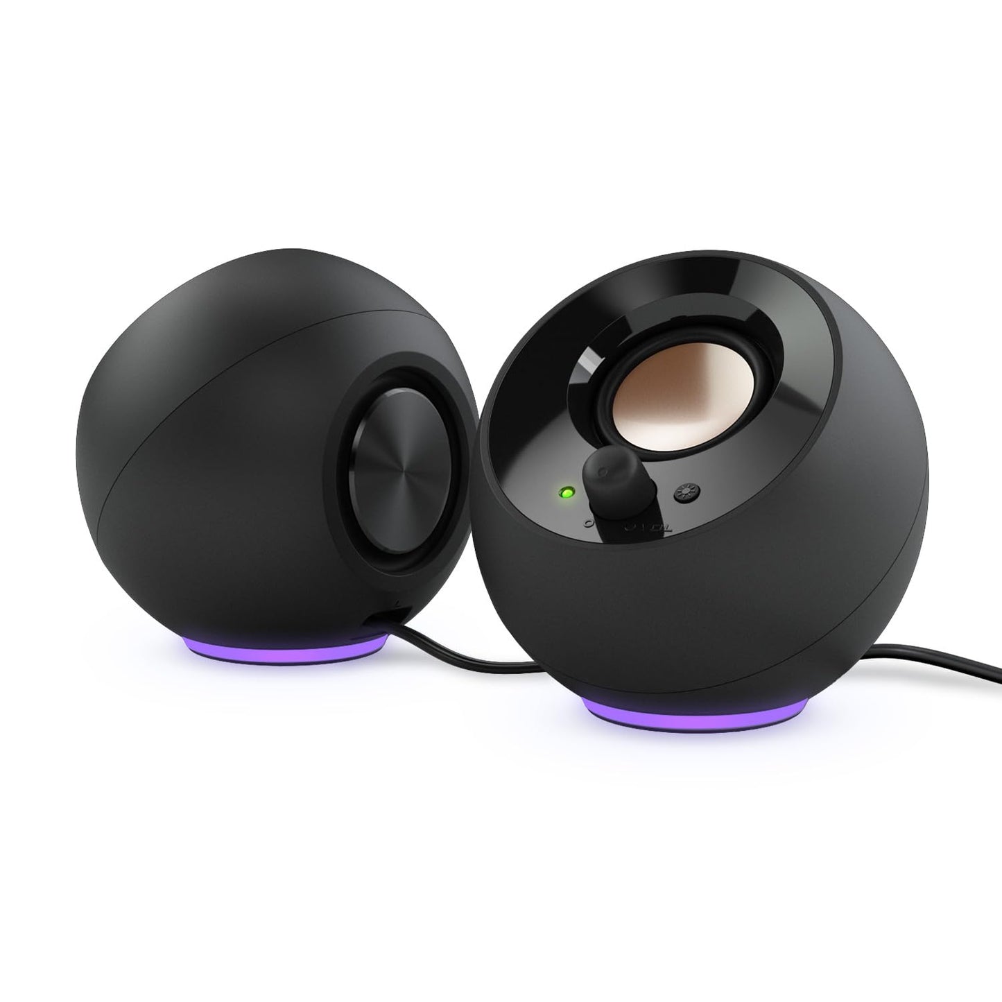 Creative Pebble SE Minimalist 2.0 USB-C Powered PC Speakers with RGB Lighting, 3.5 mm AUX-in, Up to 4.4W RMS Power for Computers and Laptops (Black)