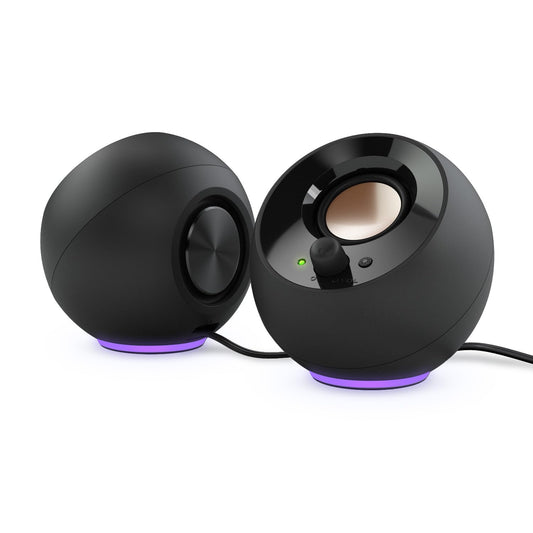 Creative Pebble SE Minimalist 2.0 USB-C Powered PC Speakers with RGB Lighting, 3.5 mm AUX-in, Up to 4.4W RMS Power for Computers and Laptops (Black)