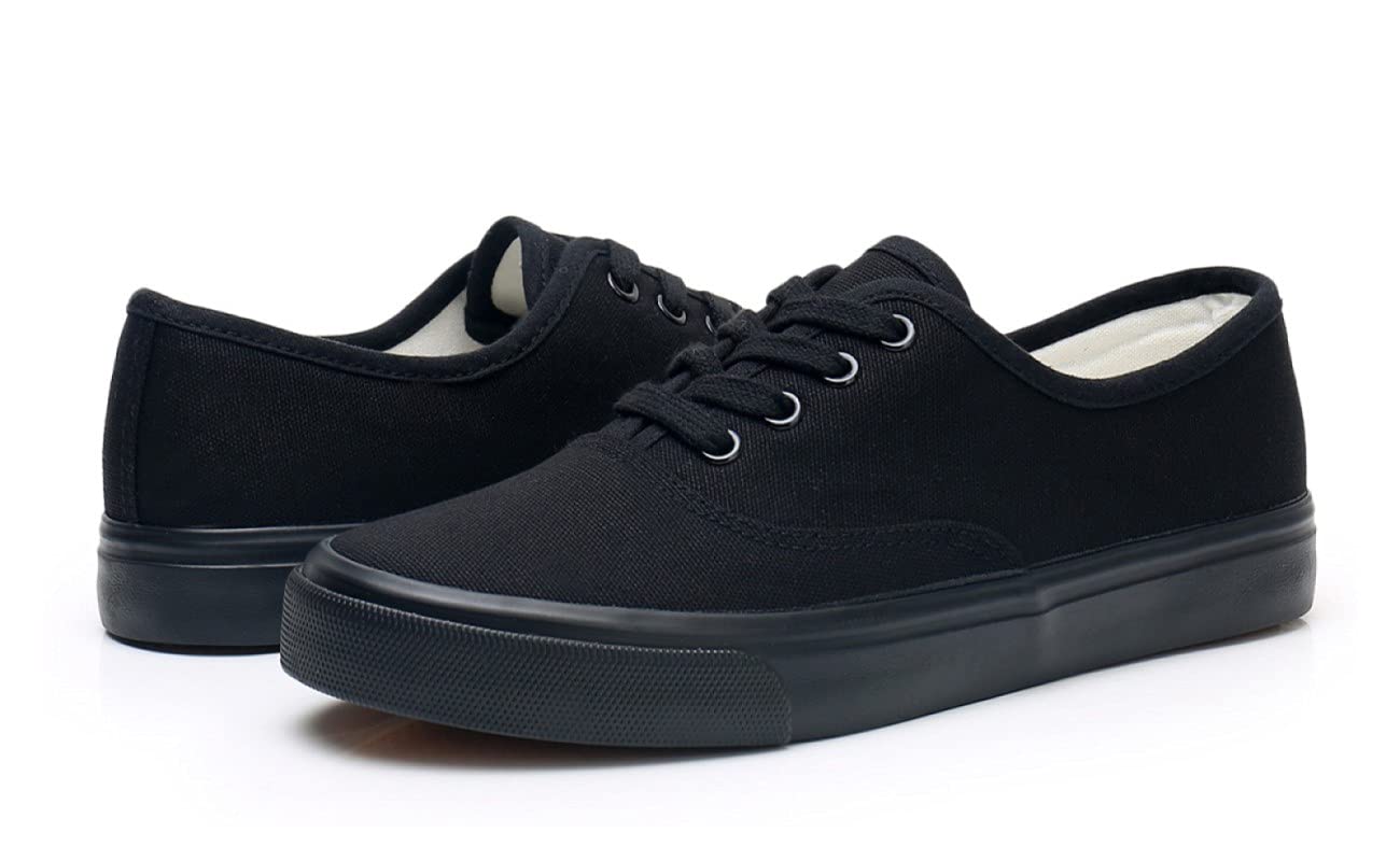 Cull4U Women's Laid Back Footwear Low-Top Sneaker Shoe (5 M US,All-Black)