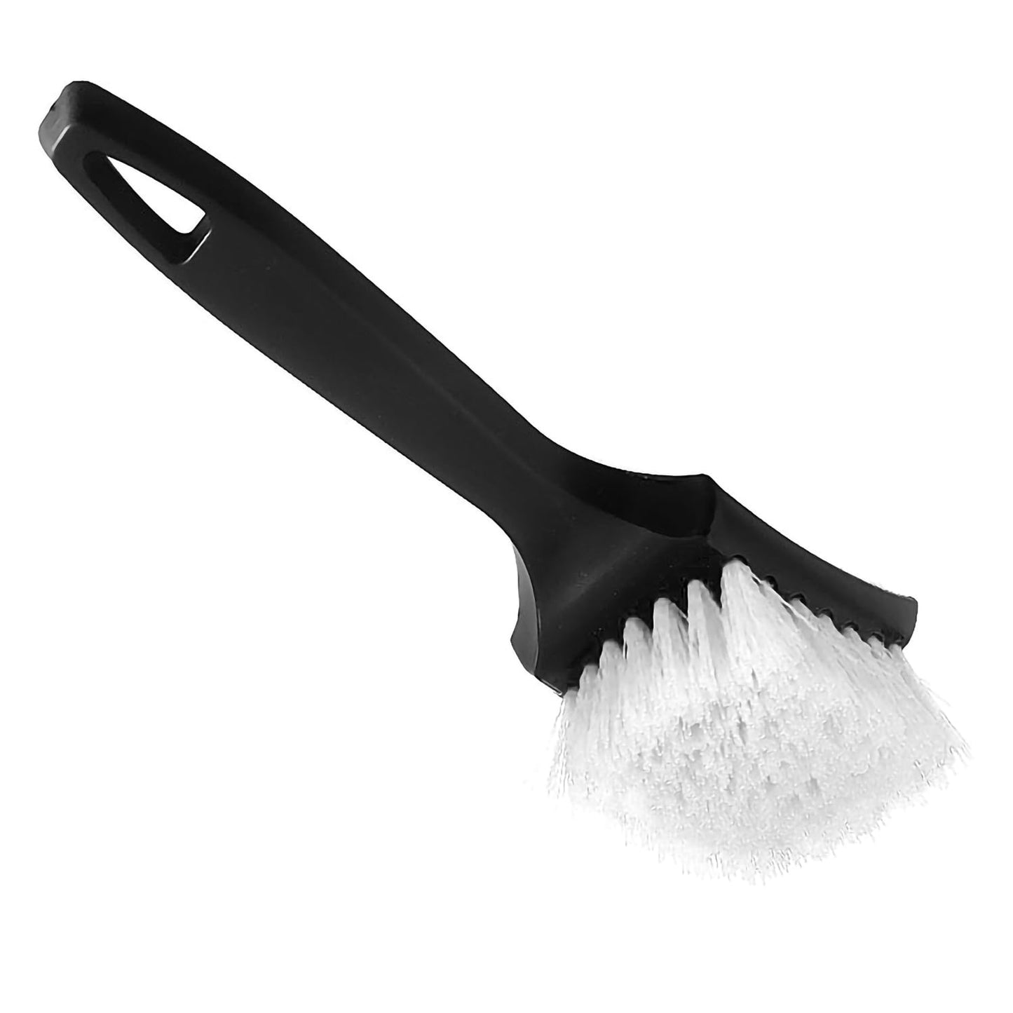 Tire Brush, Black Stiff Bristle Wheel Cleaning Brush, Car Carpet Brush, Detail Brush (White)