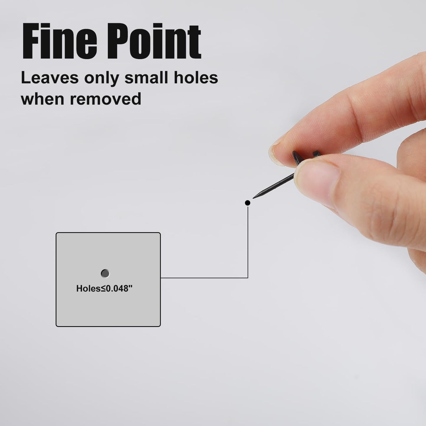 60Pcs Double Headed Picture Hanging Nails,Thumb Tacks for Wall,Small Head Hanging Nails Push Pins, for Drywall Cork Board Home Office Photo Decorations(Black)