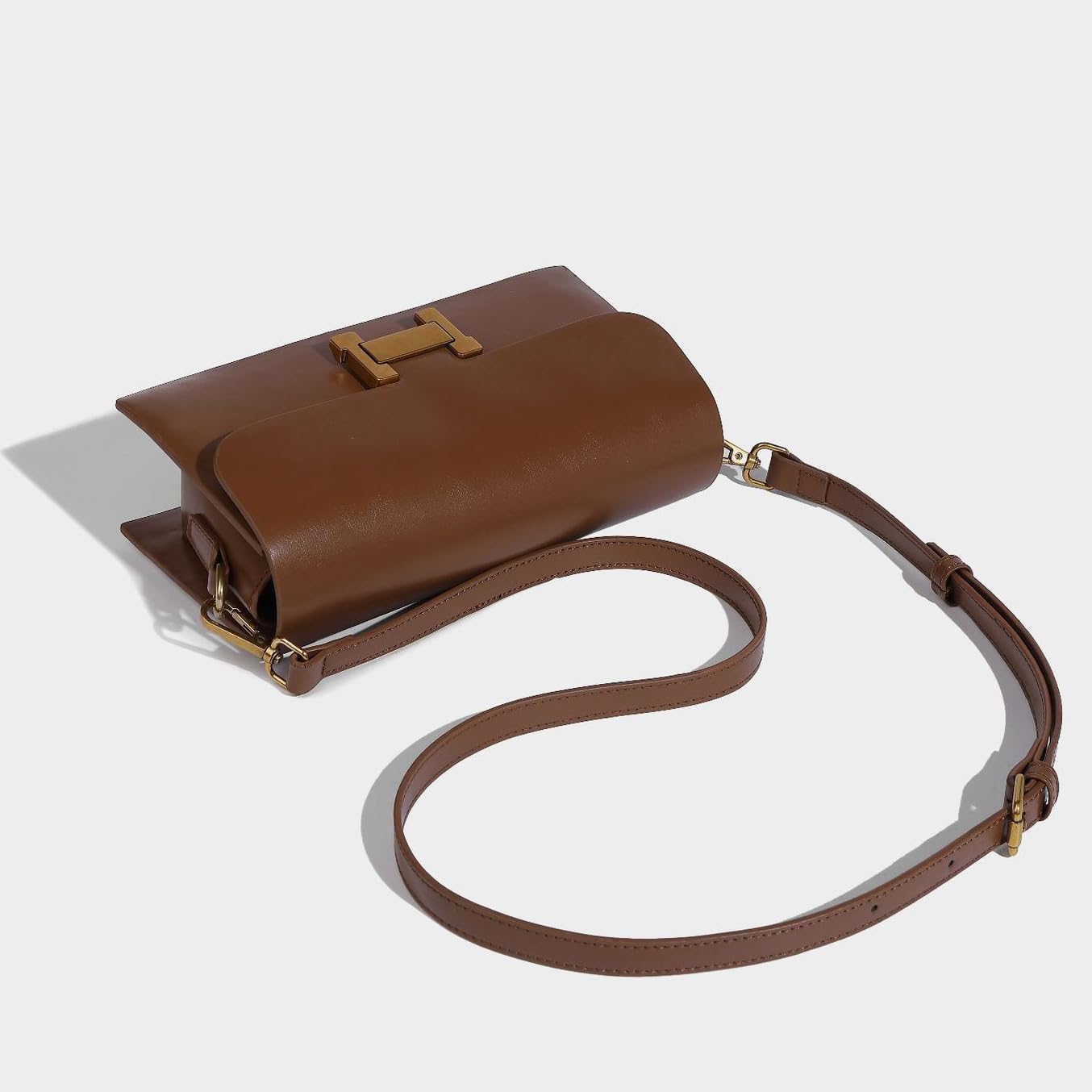 Small Cute Women Shoulder Bag, Mini Lady Leather Crossbody Bag, Classic Luxury Designer Handbags Women (Brown)