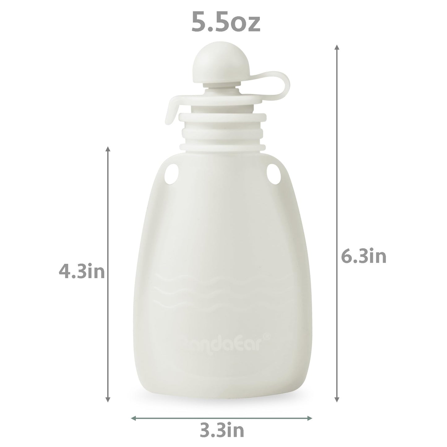 PandaEar 3 Pack Silicone Baby Food Pouches, Reusable Squeeze Pouches for Toddler with 3 Silicone Puree Feeder Spoon, BPA-Free Silicone Refillable Infant Food Storage, 5.5 oz (Light Tan&Walnut&Grey)