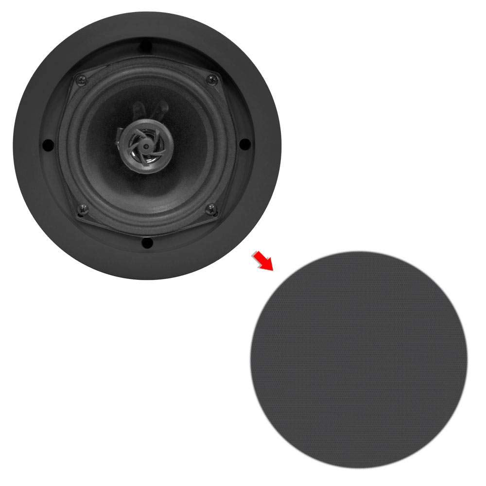 Pyle 8'' Ceiling Wall Mount Speakers-Pair of 2-Way Midbass Woofer Speaker 1/2'' Polymer Dome Tweeter Flush Design w/50Hz-20kHz Frequency Response&250 Watts Peak Easy Installation-Pyle PDIC81RDBK