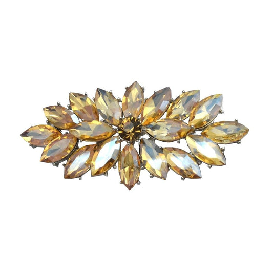 Marquise Rhinestone Corsage Brooch Pin for Women Girls Unisex Silver Plated Fashion Color Austrian Crystal Cluster Big Bouquet Brooches Lapel Pins Art Deco Dress Accessories Elegant Wedding Christmas Festival Jewelry Gift