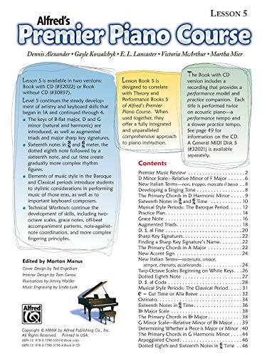 Premier Piano Course Lesson Book, Bk 5 (Premier Piano Course, Bk 5)