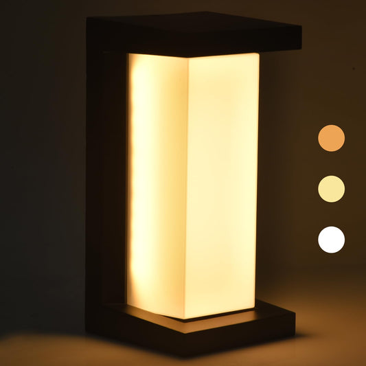 wowlite Exterior Lighting Fixtures 1 Pack, 12W Outdoor Wall Lights 3000k 4000k 6500k 3 Colors Changeable, Modern Outdoor Light Fixture Aluminum LED Front Porch Light for House Patio Front Door