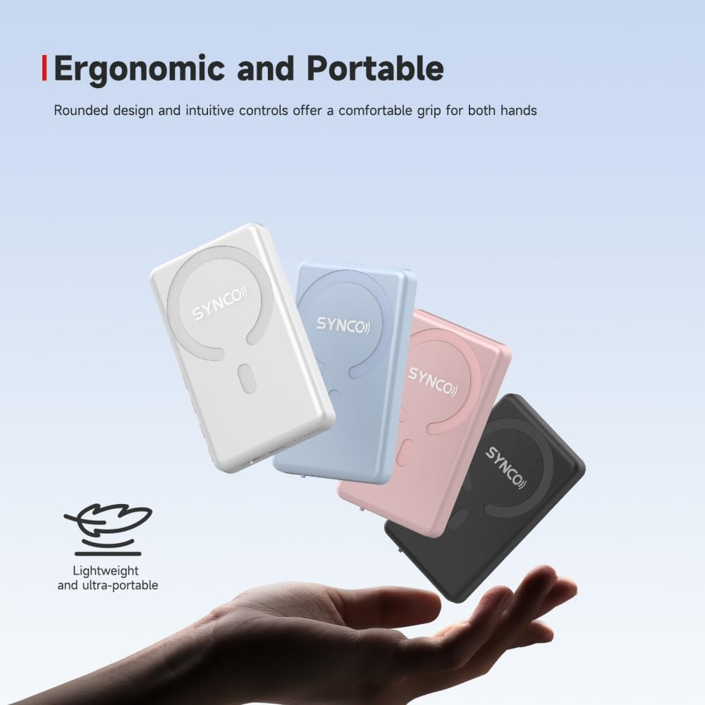 Synco Xview M4 Phone Vlog Selfie Monitor Rear Camera Monitor Video Transmission with 164FT Range, 3H Battery, Built-in Speaker for YouTube TikTok Live Streaming Black Magnectic Case