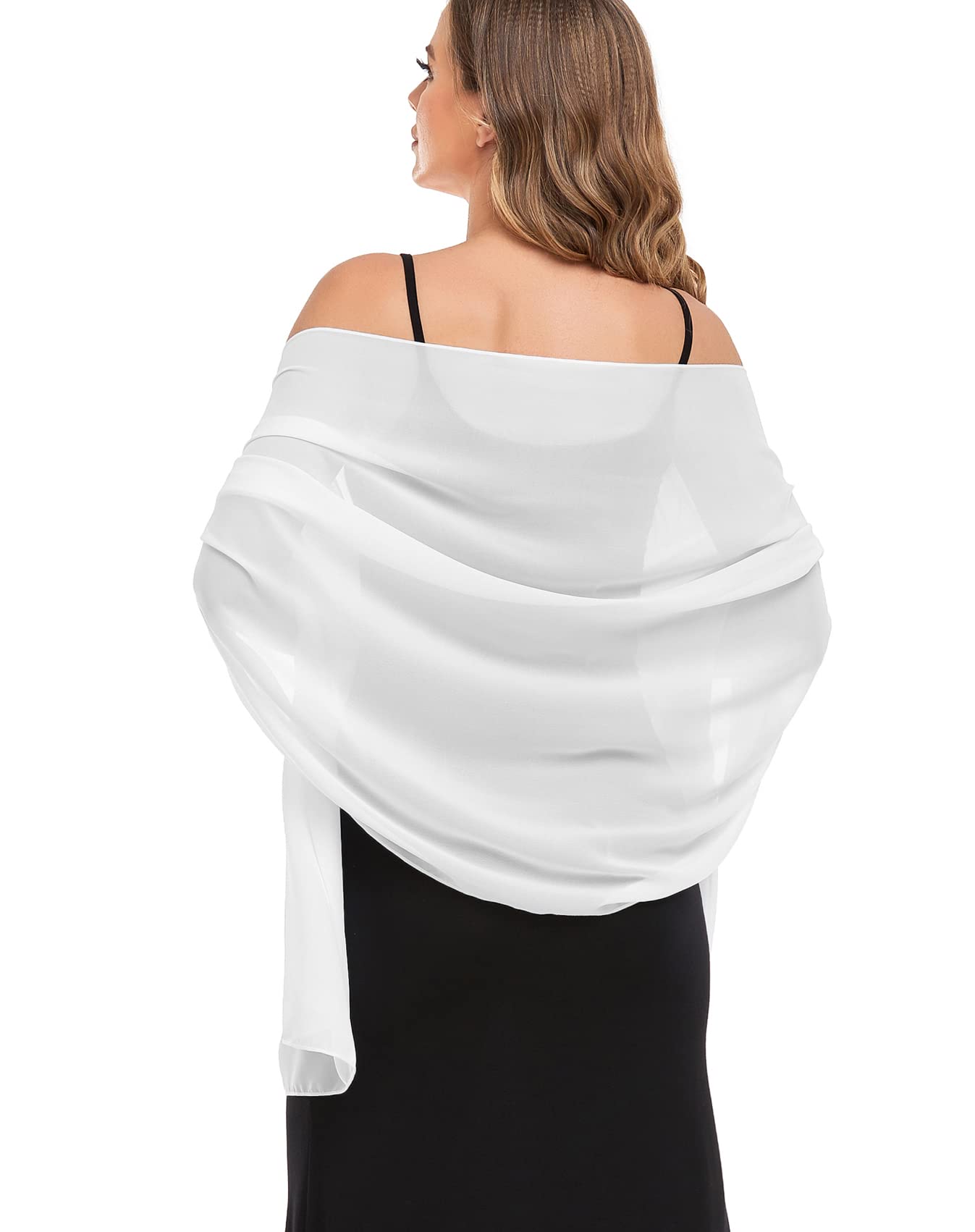 Shawls and Wraps for Evening Dresses Sheer Chiffon Women Elegant Soft Silky Wraps Wedding Bridal Scarf