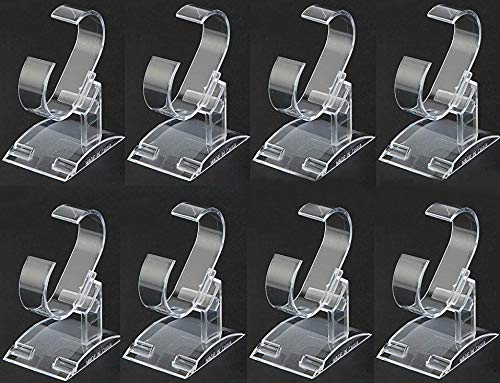 B&NN 8 Pack Clear Plastic Watch Display Stand (man watch Stand)