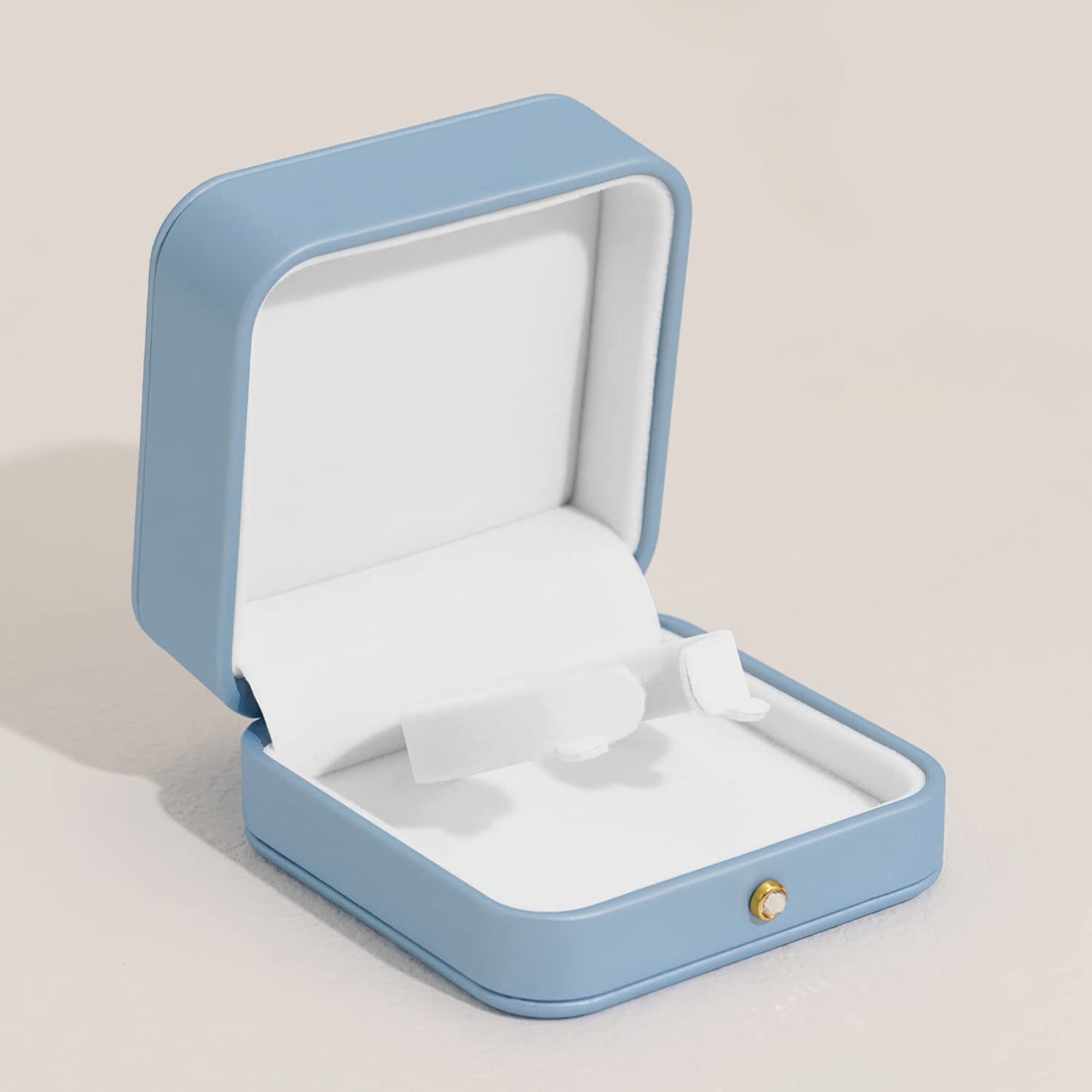 Oirlv Elegant Sky Blue Bracelet Gift Box Leather Bangle Box for Jewelry Gift White Velvet Interior Bangle Bracelet Storage