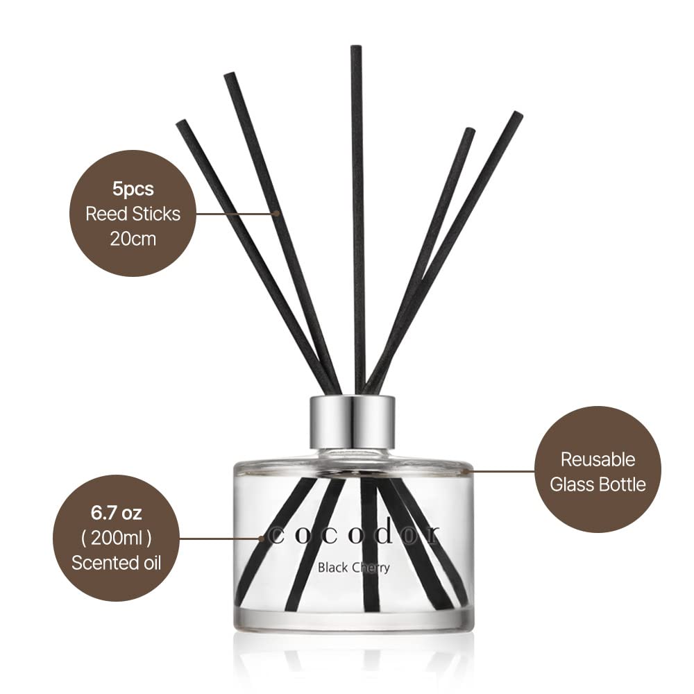 COCODOR Signature Reed Diffuser Set/April Breeze / 6.7oz /1 Pack/Home Fragrance Diffuser, Oil Scent Diffuser for Bathroom Shelf Decor