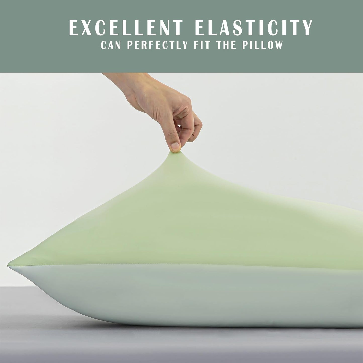 TELUS Cooling Body Pillow Case, Silky Soft Breathable Pillowcase with Envelope Close, Stay Cool All Night Pillow Cover for Hot Sleepers and Night Sweats, 20x54 Inch, Green