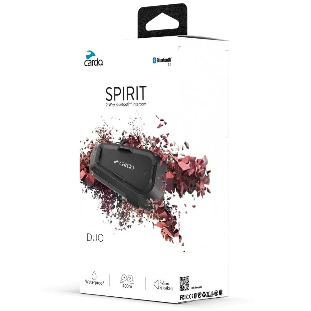 Cardo Systems Spirit Motorcycle Bluetooth Communication Headset - Black, Single Pack