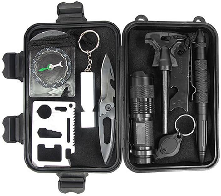Survival Gear and Equipment 10 in 1, Survival Kits - Cool Tactical Gear Fishing Hunting Camping Outdoor Survival Tool Set