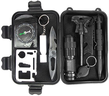 Survival Gear and Equipment 10 in 1, Survival Kits - Cool Tactical Gear Fishing Hunting Camping Outdoor Survival Tool Set