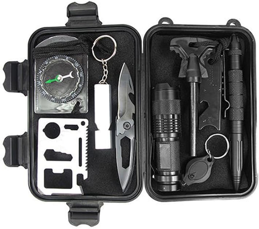 Survival Gear and Equipment 10 in 1, Survival Kits - Cool Tactical Gear Fishing Hunting Camping Outdoor Survival Tool Set