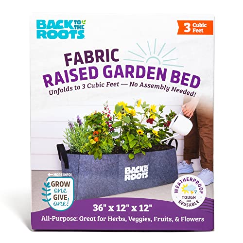 Back to the Roots Breathable Raised Bed (Provides More Oxygen to Roots), 3 Cu. Ft., No Assembly Needed, Reusable & Weatherproof