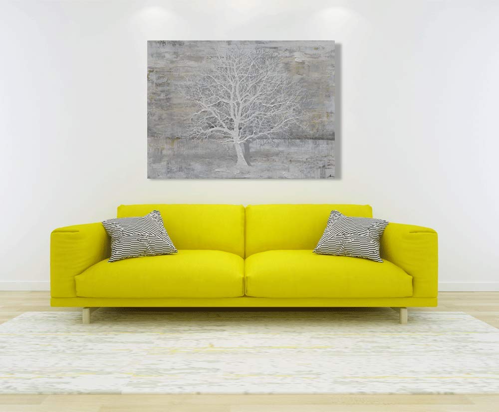 Yihui Arts Abstract Trees Painting Canvas Prints Wall Art Decor Framed - Large Modern Giclee Art Print on Canvas Ready to Hang for Home and Office Wall Decoration with Textured Boho