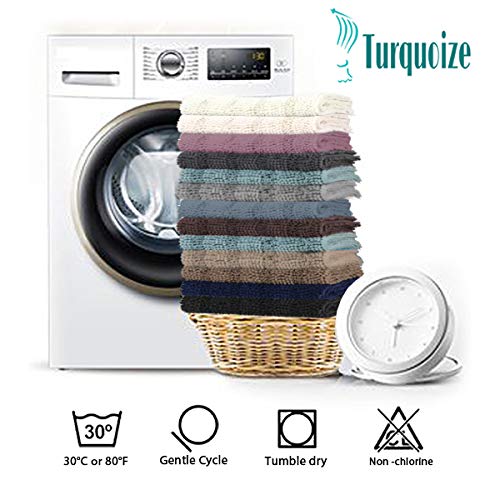 Turquoize Sage Green Bathroom Rugs Runner Extra Long 47 x 17 Large Bath Mat Plush Shaggy Chenille Bathroom Rug Non-Slip Bath Rug Runner Extra Soft & Absorbent Thick Floor Mats, Machine Washable, Sage