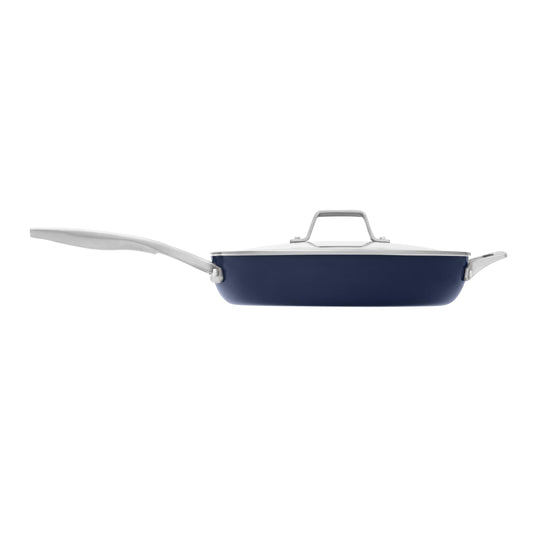 Calphalon® Premier Ceramic Nonstick 12" Frying Pan with Lid, Midnight Blue